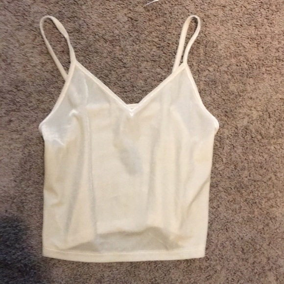 Rue21 Tops - White Velvet tank top (cropped)